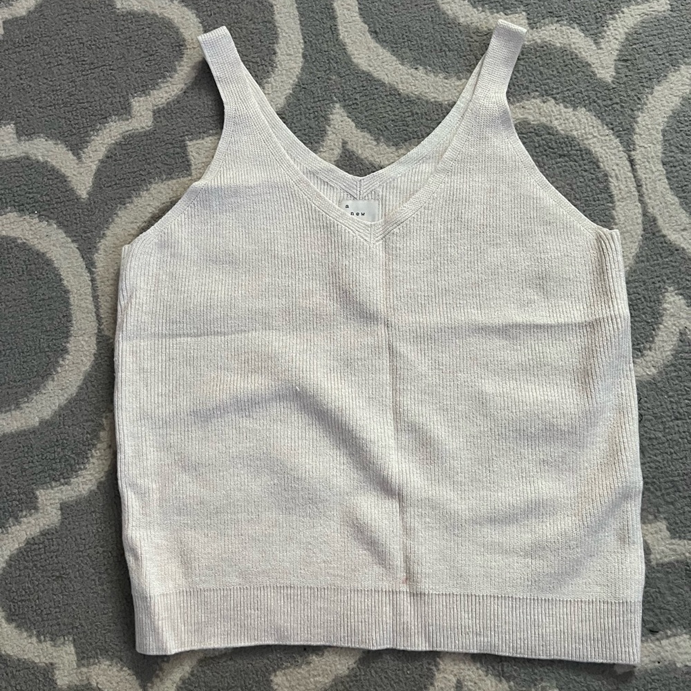 White Knit Tank Top